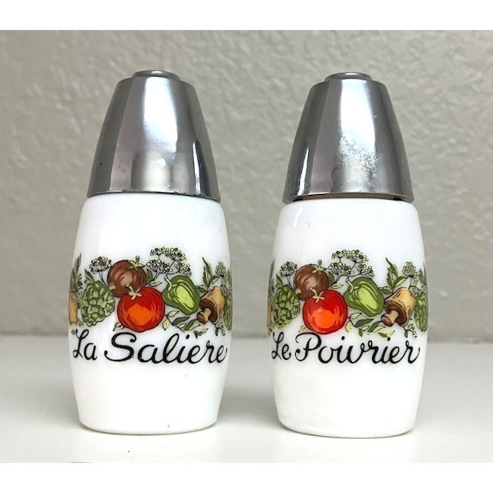 Vintage Gemco Spice of Life Salt & Pepper Set Matches  Corning Ware Pattern